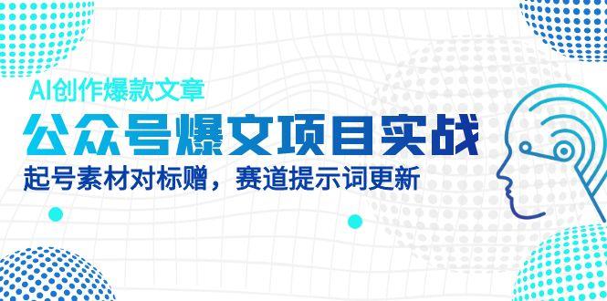 公众号爆文项目实战，AI创作爆款文章，起号素材对标赠(附赛道AI提示词